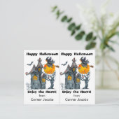 Halloween-Kaart in Haunted House Witch School Briefkaart (Staand voorkant)