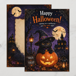 Halloween kaart kat ontwerp