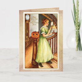 Halloween-kaart, legant-dame met Mirror Kaart