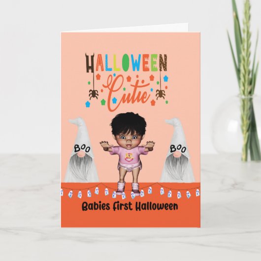 Halloween Kaart met Baby's Eerste Halloween (Voorkant)