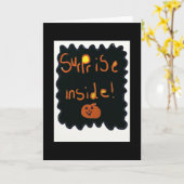 Halloween Kaart met een verrassing binnen (Gele Bloem)