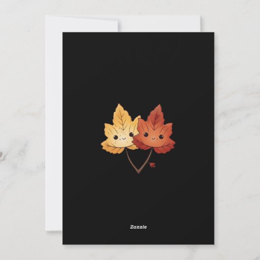 Halloween kaart met geesten en herfstelementen (Achterkant)