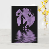 Halloween Kaart met heks, wolf, zwarte katten met (Gele Bloem)