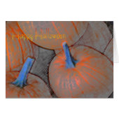 Halloween-Kaart met pompoenen in gekleurd potlood (Voorkant Horizontaal)