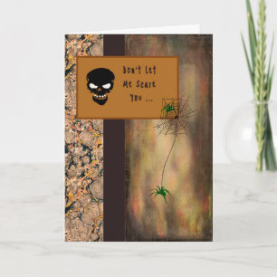 Halloween Kaart met skelet en spinnen