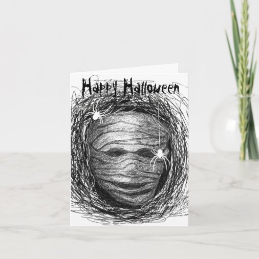 Halloween Kaart Mummy Grey (Voorkant)