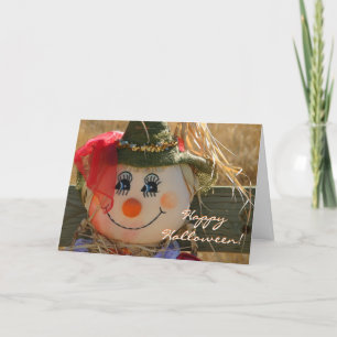 Halloween Kaart--Scarecrow Girl--Happy Halloween Kaart