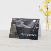 Halloween Kaart Spooky Scene door het Zee (Gele Bloem)