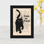 Halloween Kaart, Trick or treat Cat Kaart (Gele Bloem)