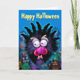 Halloween Kaart uitnodiging MONSTER PARTY leuk eng