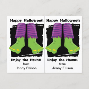 Halloween-Kaart van de Haunted Monster Feet School Briefkaart