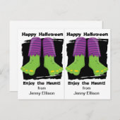 Halloween-Kaart van de Haunted Monster Feet School Briefkaart (Voorkant / Achterkant)