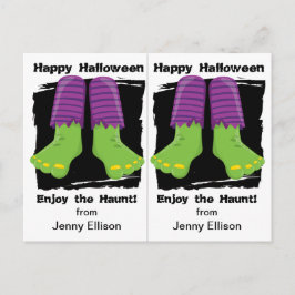 Halloween-Kaart van de Haunted Monster Feet School Briefkaart