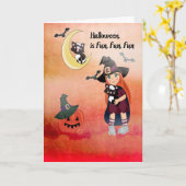 Halloween Kaart voor een jong kind (Gele Bloem)