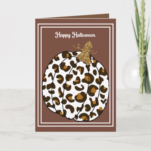 Halloween Kaart voor familie met pompoen (Voorkant)