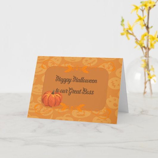 Halloween Kaart voor Great Boss (Gele Bloem)