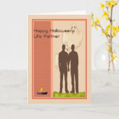 Halloween-kaart voor mannelijke partners kaart (Gele Bloem)