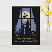 Halloween Kaart voor moeder en pa Cute Pets House (Gele Bloem)