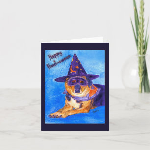 Halloween Kaart - Witch Dog