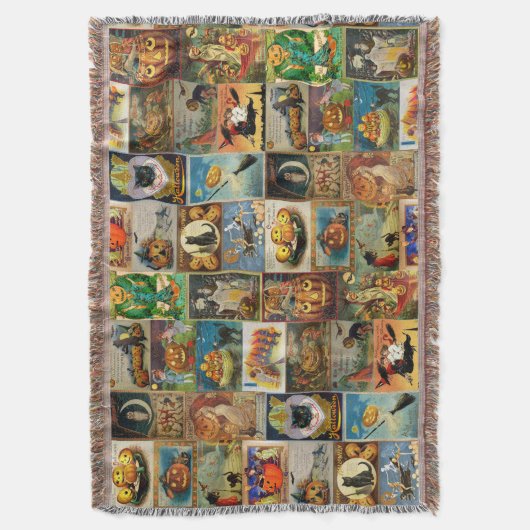  halloween-kaarten, collage-droogband deken (Voorkant Verticaal)