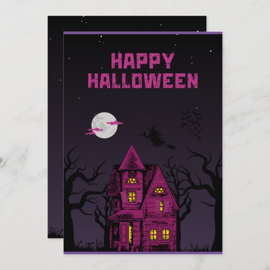 Halloween Kaarten Leuke Spin trick or treat" (Voorkant / Achterkant)