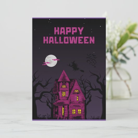 Halloween Kaarten Leuke Spin trick or treat" (Staand voorkant)