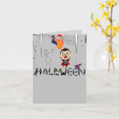 Halloween Kaarten/Uitnodigingen 02 Kaart (Gele Bloem)