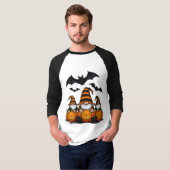 Halloween-kabouter 3/4 mouw raglan T-shirt (Voorkant volledig)