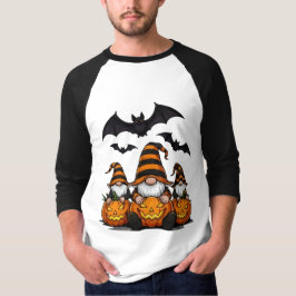 Halloween-kabouter 3/4 mouw raglan T-shirt