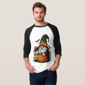 Halloween-kabouter 3/4 mouw Raglan T-shirt (Voorkant volledig)