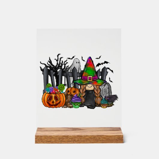 Halloween Kabouter Acryl Bord (Voorkant)