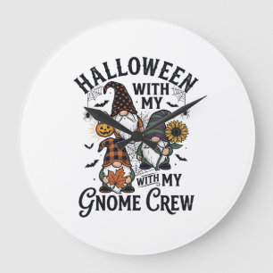 Halloween Kabouter Crew Vintage Gravure Shirt_1 Grote Klok