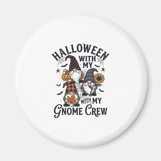 Halloween Kabouter Crew Vintage Gravure Shirt_1 Magneet (Voorkant)