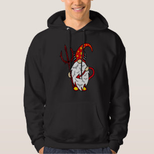 Halloween-kabouter Duivel met Drietand en Lange Du Hoodie