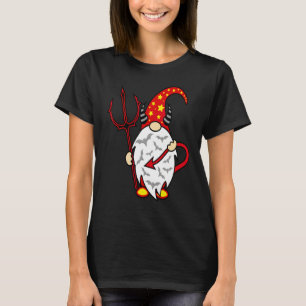 Halloween-kabouter Duivel met Drietand en Lange Du T-shirt