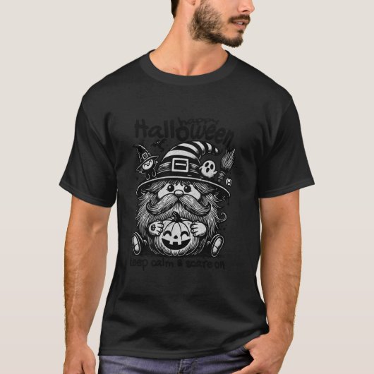 Halloween-kabouter en een griezelig grappige knuff t-shirt (Voorkant)
