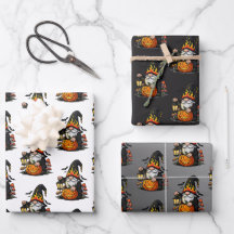 Halloween-kabouter Inpakpapier Vlakke Vellen Set v