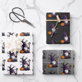 Halloween-kabouter Inpakpapier Vlakke Vellen Set v