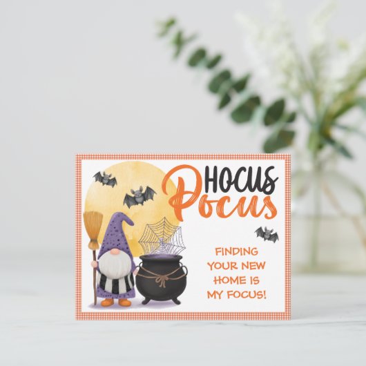 Halloween Kabouter Klant Kom Even Langs Feestdagenkaart (Staand voorkant)