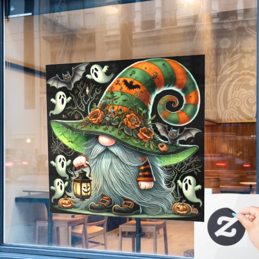 Halloween Kabouter Ruitstickers Raamsticker (Cafe Raam)