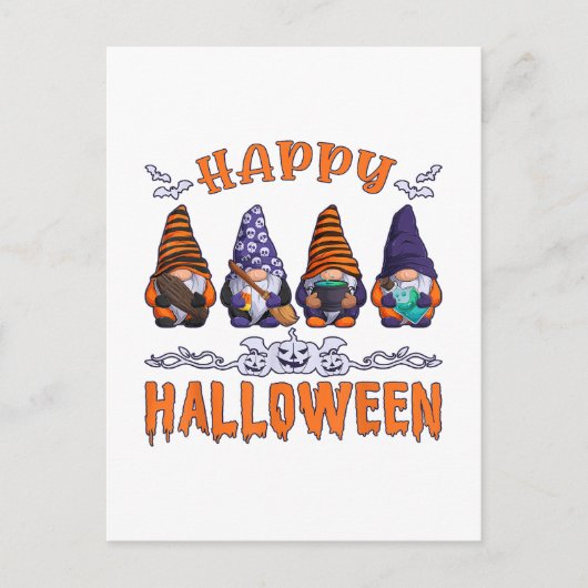 Halloween Kabouters Feestdagenkaart (Voorkant)