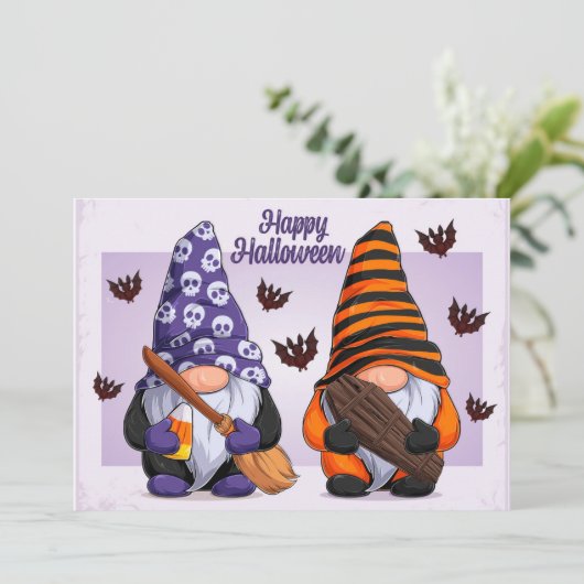 Halloween Kabouters  Feestdagenkaart (Staand voorkant)