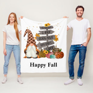 Halloween Kabouters, Gelukkig Herfst, Pompoenen, H Fleece Deken