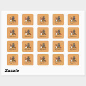 Halloween-kabouters, Herfst, Pompoenen, Halloweenf Vierkante Sticker (Vel)