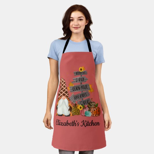 Halloween Kabouters, Herfst, Pompoenen Schort (Gedragen)