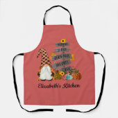 Halloween Kabouters, Herfst, Pompoenen Schort (Voorkant)
