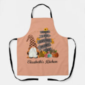 Halloween Kabouters, Herfst, Pompoenen Schort (Voorkant)