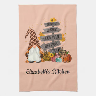 Halloween Kabouters, Herfst, Pompoenen Theedoek