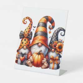 Halloween kabouters reclamebord met voetstuk