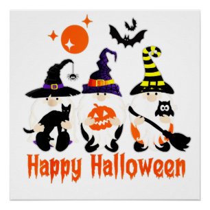 Halloween Kabouters Schattig Herfst Pompoen Herfst Perfect Poster